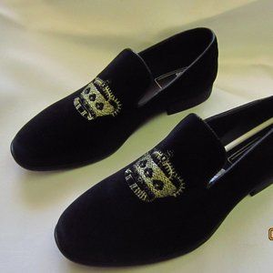 Asos Black Velvet Flat slip on shoes size 6
